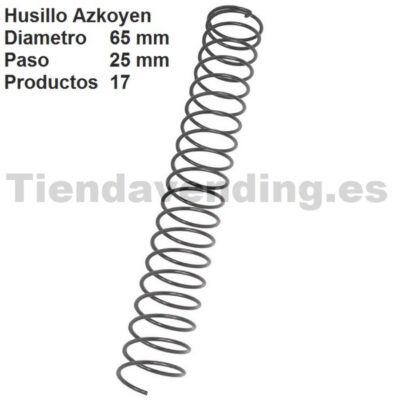 Husillo ø 65 paso 25 negro giro derecha snack Azkoyen