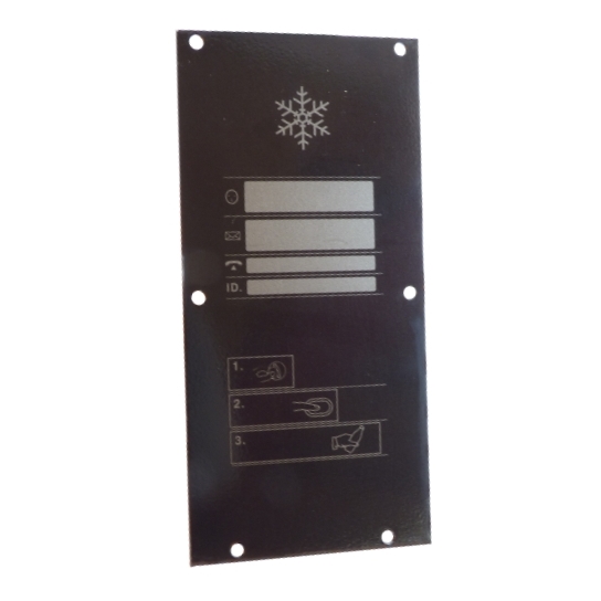 Conjunto frontal etiqueta general palma negra Azkoyen