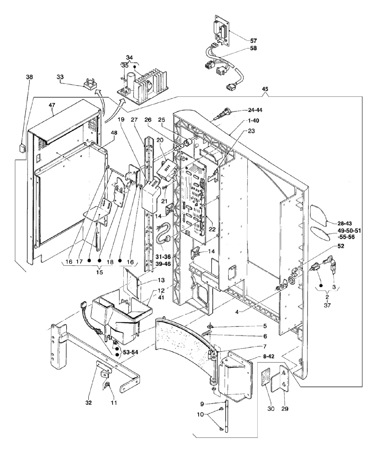 Despiece Necta Brio 200 – 2 - Puerta, lado interno