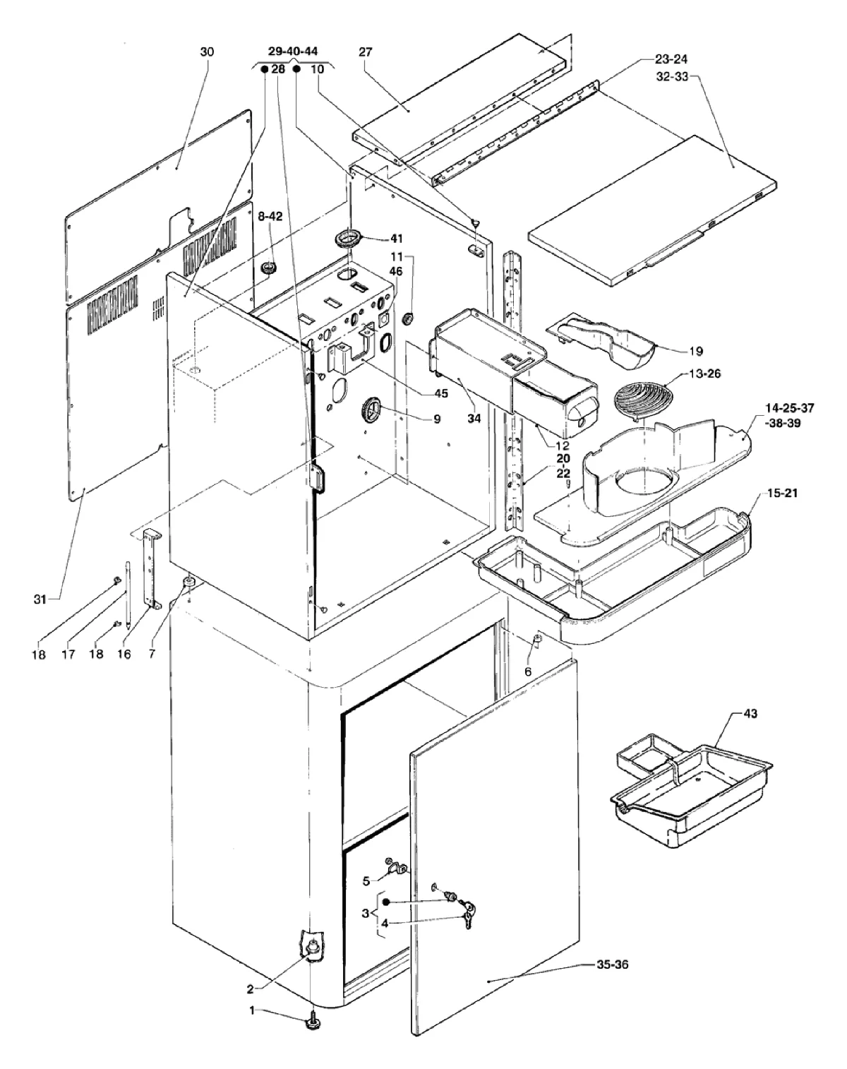 Despiece Necta Brio 200 – 3 - Mueble completo
